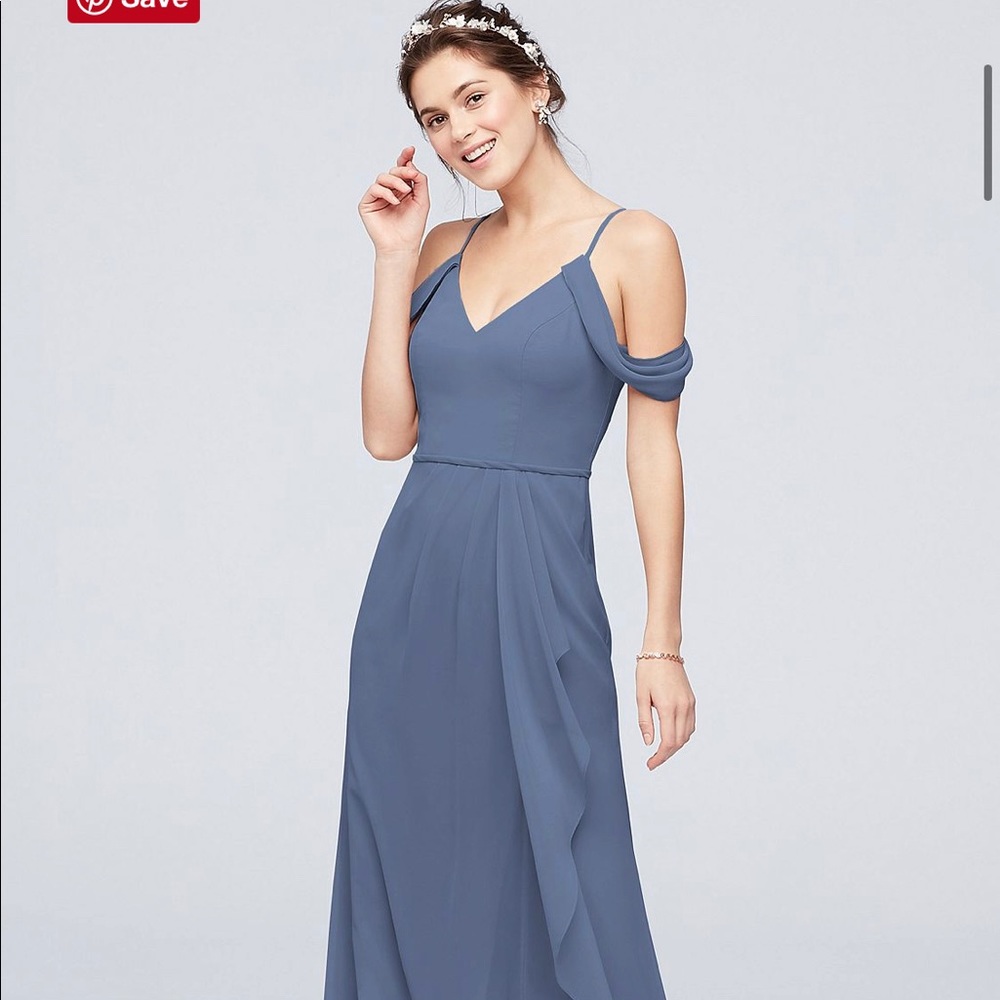Off-the-Shoulder Bridesmaid Dress with Cascade